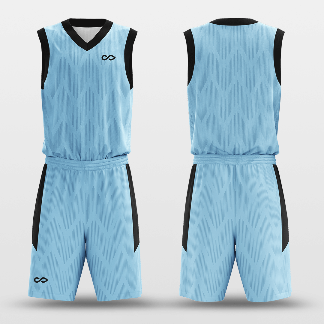 blue customized basketball jersey kit