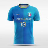 Blue soccer jerseys