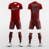 red sublimated soccer jersey kit