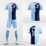 custom blue soccer jerseys kit