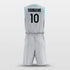 gray custom basketball jersey kit