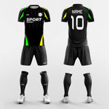 black sublimated short sleeve jersey kit