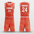 orange custom basketball jersey kit