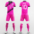 pink short sleeve soccer jersey kit