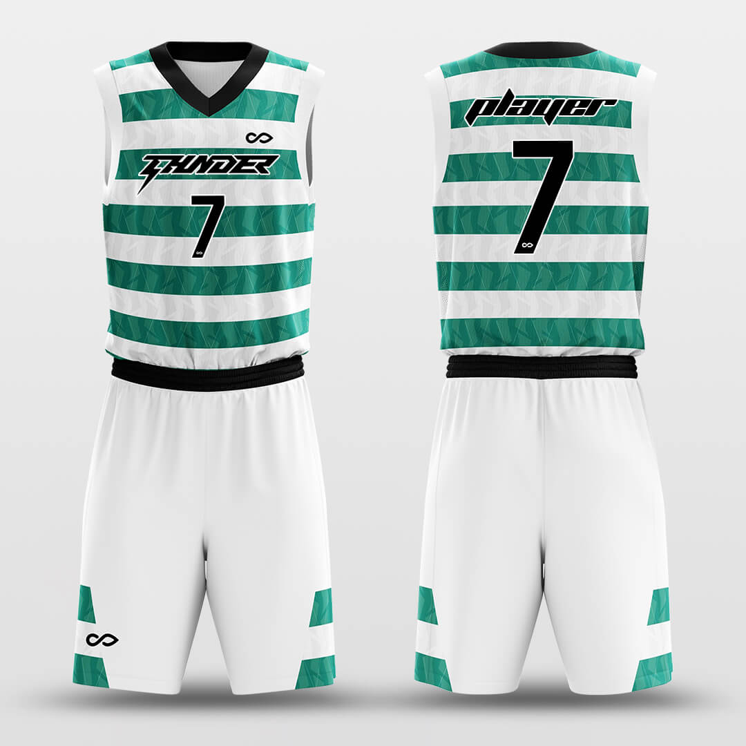 basketball jerseys green stripe
