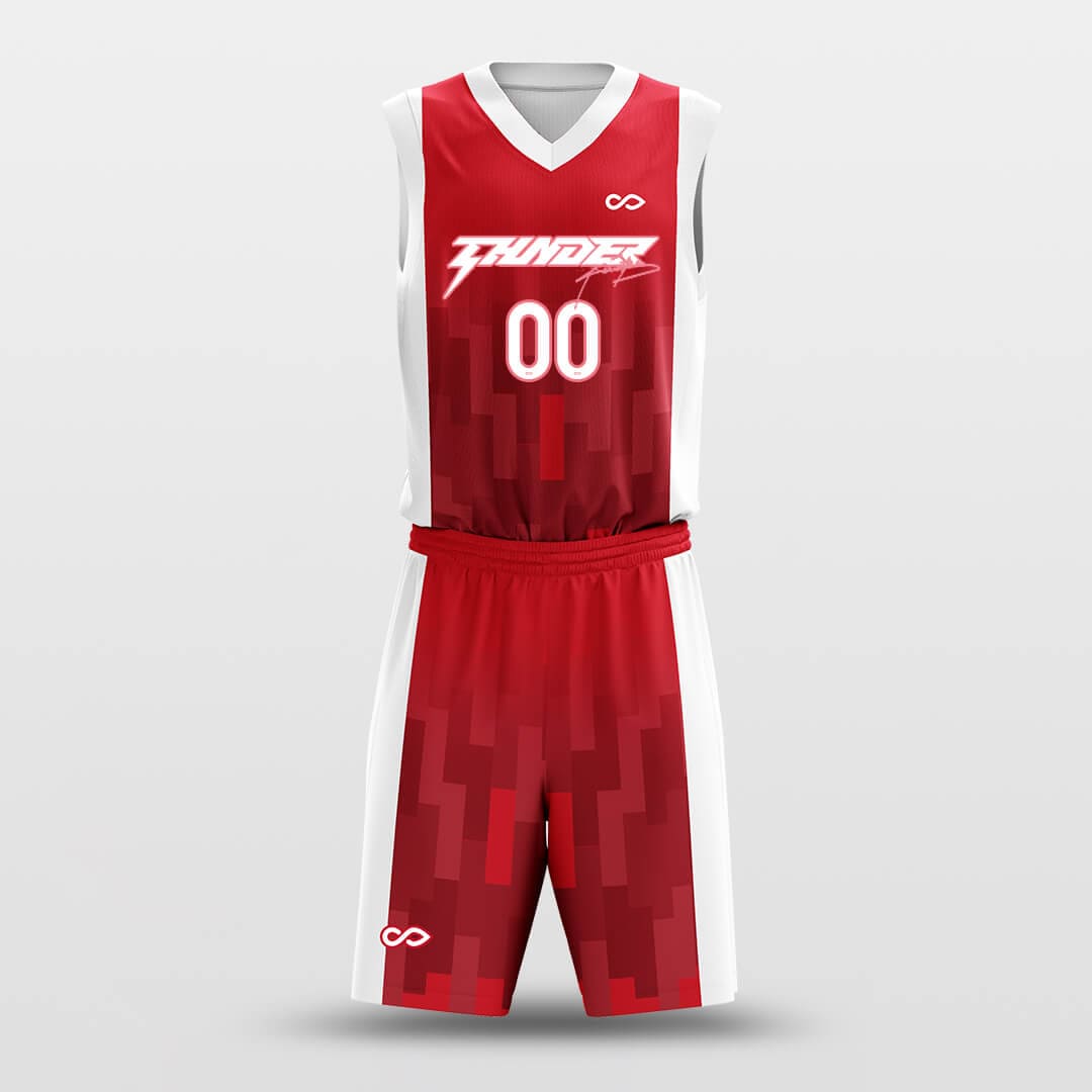 red basketball jersey set