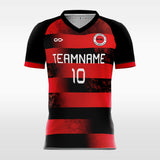 Gradient Stripe - Custom Women Soccer Jerseys Black and Red