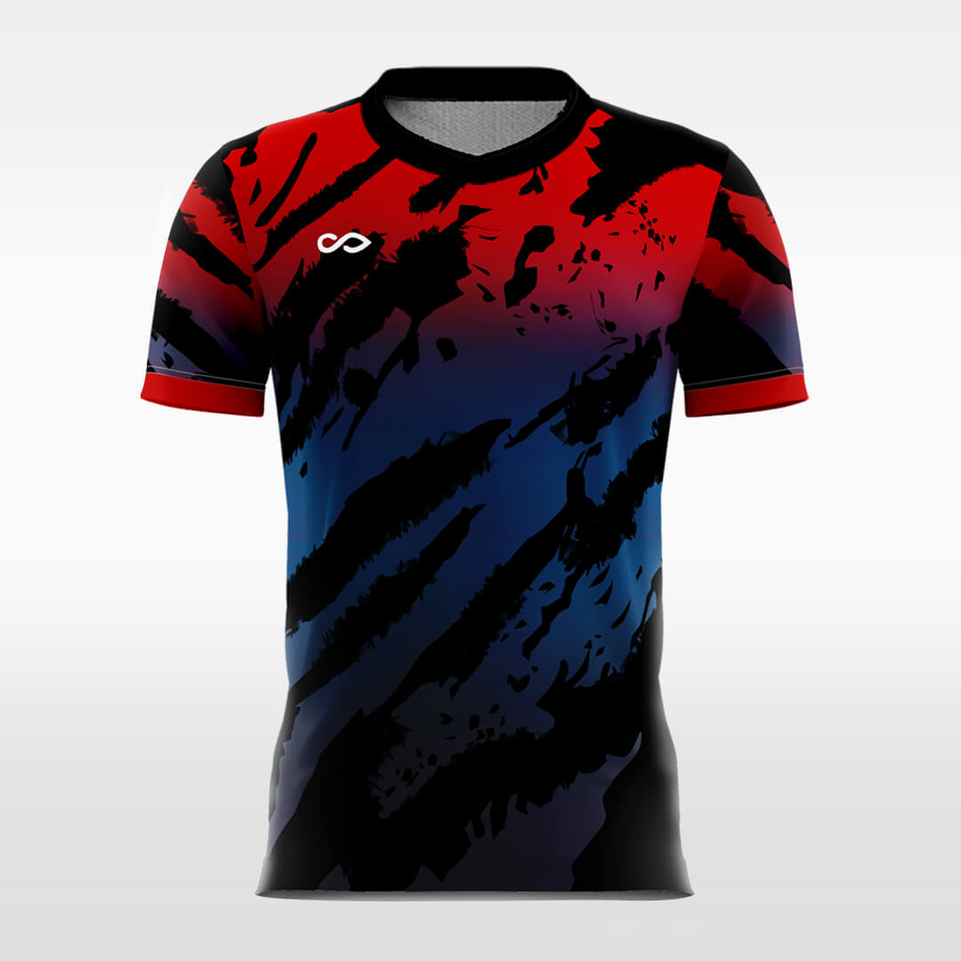 red custom soccer jersey