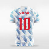 Custom White & Blue Men's Sublimated Soccer Jersey