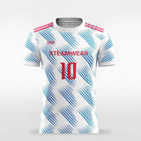 White & Blue Retro Soccer Jersey