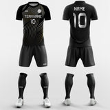 Vintage Fingerprint - Custom Soccer Jerseys Kit Black Design