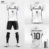 White Marble Soccer Jersey Kit