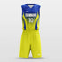 yellow blue gradient custom basketball jersey