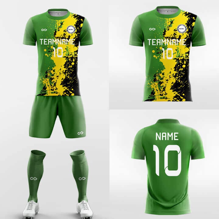 yellow custom soccer jersey kit
